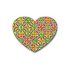 Modern Colorful Geometric Heart Coaster (4 Pack)  by dflcprints