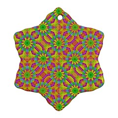 Modern Colorful Geometric Snowflake Ornament (2-side) by dflcprints