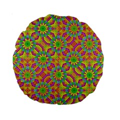 Modern Colorful Geometric Standard 15  Premium Round Cushions by dflcprints