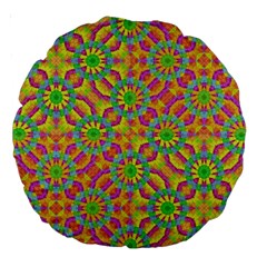 Modern Colorful Geometric Large 18  Premium Round Cushions by dflcprints