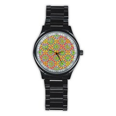 Modern Colorful Geometric Stainless Steel Round Watch by dflcprints