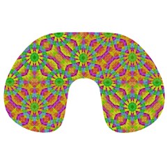 Modern Colorful Geometric Travel Neck Pillows by dflcprints