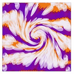 Tie Dye Purple Orange Abstract Swirl Large Satin Scarf (square)