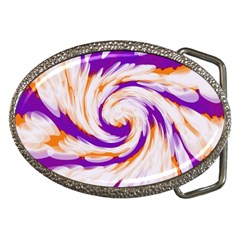 Tie Dye Purple Orange Abstract Swirl Belt Buckles by BrightVibesDesign