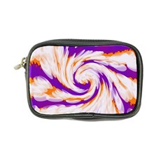 Tie Dye Purple Orange Abstract Swirl Coin Purse by BrightVibesDesign