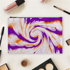 Tie Dye Purple Orange Abstract Swirl Cosmetic Bag (large)  by BrightVibesDesign