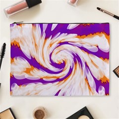 Tie Dye Purple Orange Abstract Swirl Cosmetic Bag (xl) by BrightVibesDesign