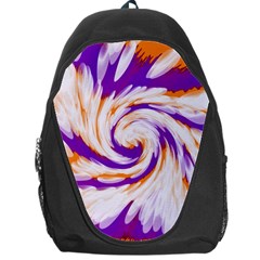 Tie Dye Purple Orange Abstract Swirl Backpack Bag by BrightVibesDesign