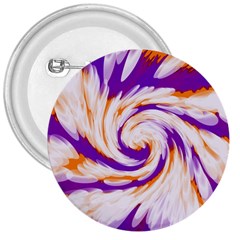 Tie Dye Purple Orange Abstract Swirl 3  Buttons by BrightVibesDesign