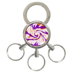 Tie Dye Purple Orange Abstract Swirl 3-ring Key Chains by BrightVibesDesign