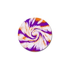 Tie Dye Purple Orange Abstract Swirl Golf Ball Marker (4 Pack) by BrightVibesDesign