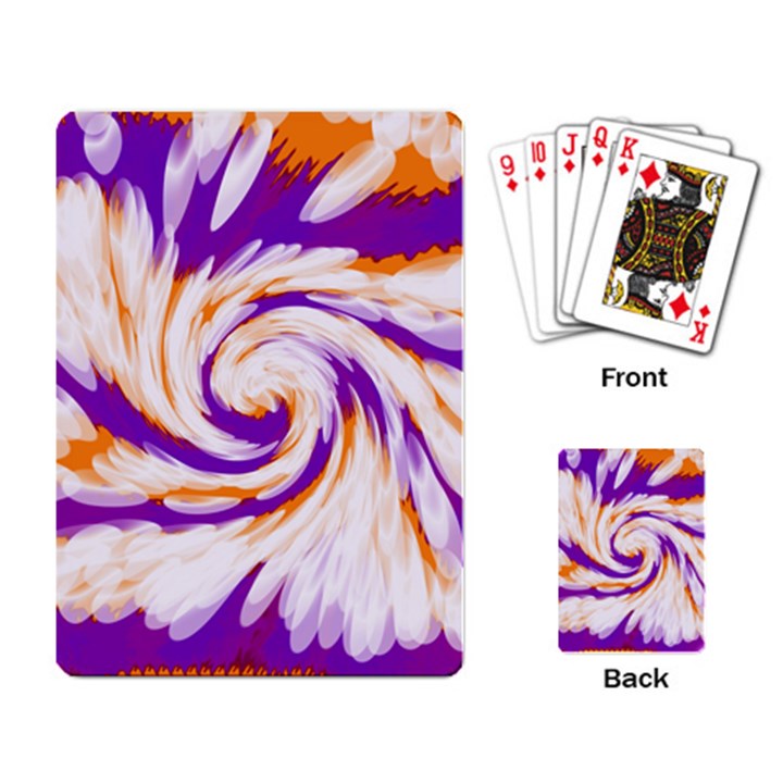 Tie Dye Purple Orange Abstract Swirl Playing Card