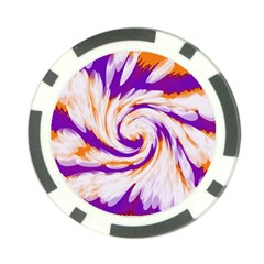 Tie Dye Purple Orange Abstract Swirl Poker Chip Card Guards (10 Pack)  by BrightVibesDesign