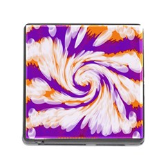 Tie Dye Purple Orange Abstract Swirl Memory Card Reader (square) by BrightVibesDesign