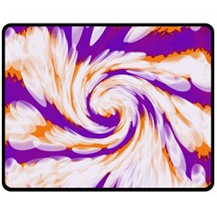 Tie Dye Purple Orange Abstract Swirl Fleece Blanket (medium) 