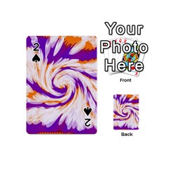 Tie Dye Purple Orange Abstract Swirl Playing Cards 54 (mini)  by BrightVibesDesign