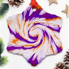 Tie Dye Purple Orange Abstract Swirl Ornament (snowflake) 