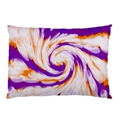 Tie Dye Purple Orange Abstract Swirl Pillow Case (two Sides)