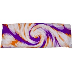 Tie Dye Purple Orange Abstract Swirl Body Pillow Case (dakimakura) by BrightVibesDesign