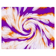 Tie Dye Purple Orange Abstract Swirl Double Sided Flano Blanket (medium) 