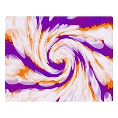 Tie Dye Purple Orange Abstract Swirl Double Sided Flano Blanket (large)  by BrightVibesDesign