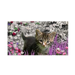 Emma In Flowers I, Little Gray Tabby Kitty Cat Satin Wrap by DianeClancy