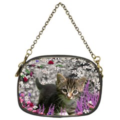 Emma In Flowers I, Little Gray Tabby Kitty Cat Chain Purses (one Side)  by DianeClancy