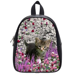 Emma In Flowers I, Little Gray Tabby Kitty Cat School Bags (small)  by DianeClancy