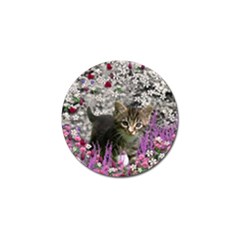 Emma In Flowers I, Little Gray Tabby Kitty Cat Golf Ball Marker (4 Pack) by DianeClancy