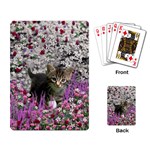 Emma In Flowers I, Little Gray Tabby Kitty Cat Playing Card Back