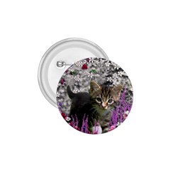 Emma In Flowers I, Little Gray Tabby Kitty Cat 1 75  Buttons by DianeClancy