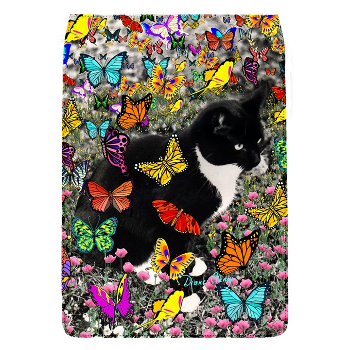 Freckles In Butterflies I, Black White Tux Cat Flap Covers (S) 