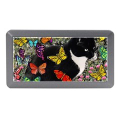 Freckles In Butterflies I, Black White Tux Cat Memory Card Reader (mini) by DianeClancy