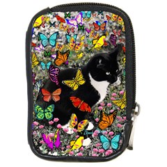 Freckles In Butterflies I, Black White Tux Cat Compact Camera Cases by DianeClancy