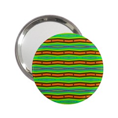 Bright Green Orange Lines Stripes 2 25  Handbag Mirrors by BrightVibesDesign