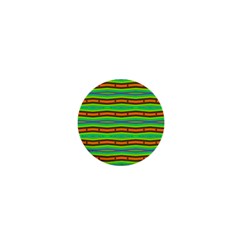 Bright Green Orange Lines Stripes 1  Mini Buttons by BrightVibesDesign