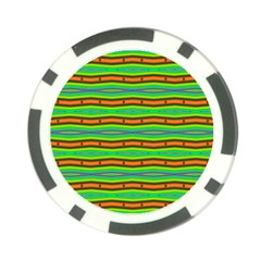 Bright Green Orange Lines Stripes Poker Chip Card Guards (10 Pack)  by BrightVibesDesign