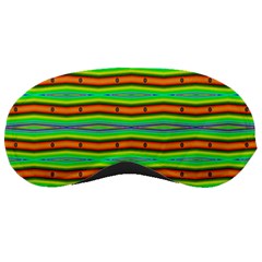 Bright Green Orange Lines Stripes Sleeping Masks by BrightVibesDesign