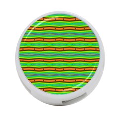 Bright Green Orange Lines Stripes 4-port Usb Hub (one Side) by BrightVibesDesign