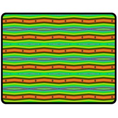 Bright Green Orange Lines Stripes Fleece Blanket (medium) 