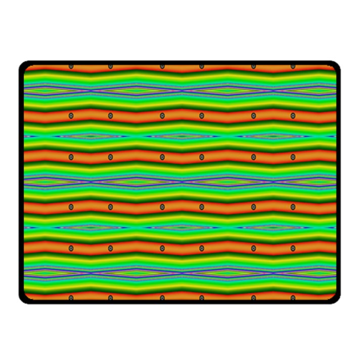 Bright Green Orange Lines Stripes Fleece Blanket (Small)