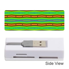 Bright Green Orange Lines Stripes Memory Card Reader (stick) 