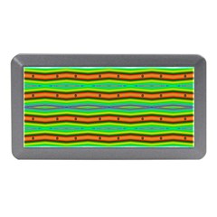 Bright Green Orange Lines Stripes Memory Card Reader (mini)