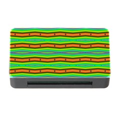 Bright Green Orange Lines Stripes Memory Card Reader With Cf