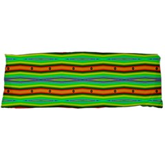 Bright Green Orange Lines Stripes Body Pillow Case (dakimakura)