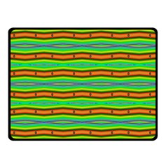 Bright Green Orange Lines Stripes Double Sided Fleece Blanket (small) 