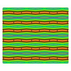 Bright Green Orange Lines Stripes Double Sided Flano Blanket (small) 