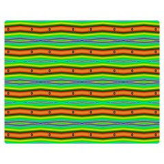 Bright Green Orange Lines Stripes Double Sided Flano Blanket (medium) 