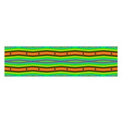 Bright Green Orange Lines Stripes Satin Scarf (oblong)