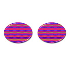 Bright Pink Purple Lines Stripes Cufflinks (oval) by BrightVibesDesign